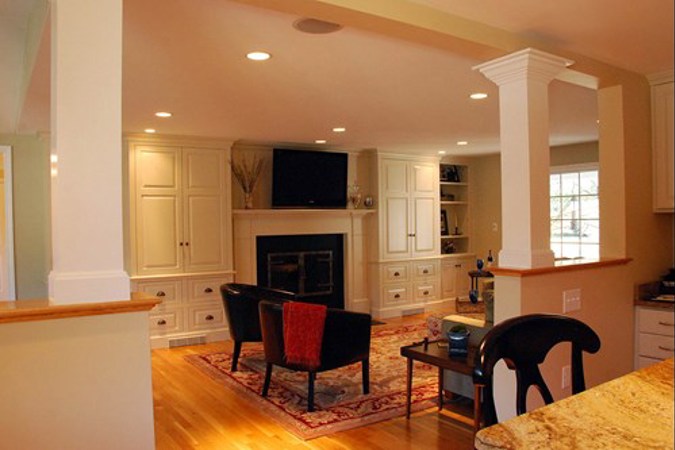 After: Updated fireplace