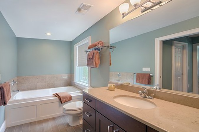 Master Bath with Soaking Tub and Oversized Shower