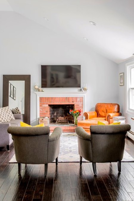 After: Wall removal to open to living room