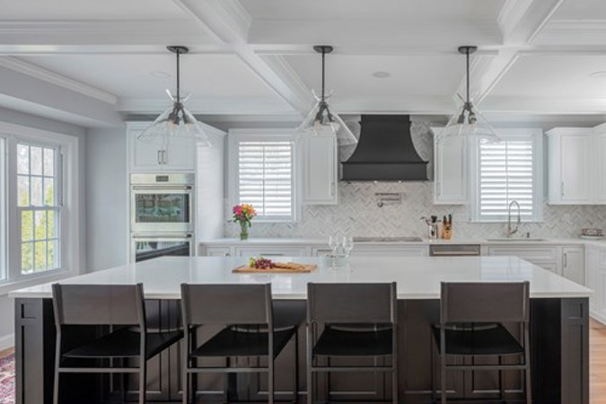 After: Updated kitchen with spacious island